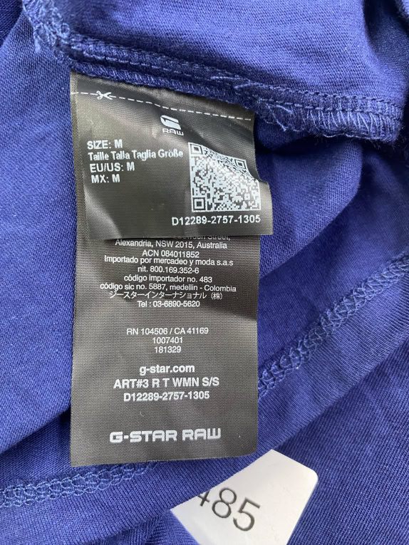 G-Star Raw T-Shirt Logo Μπλε Γυναικείο M