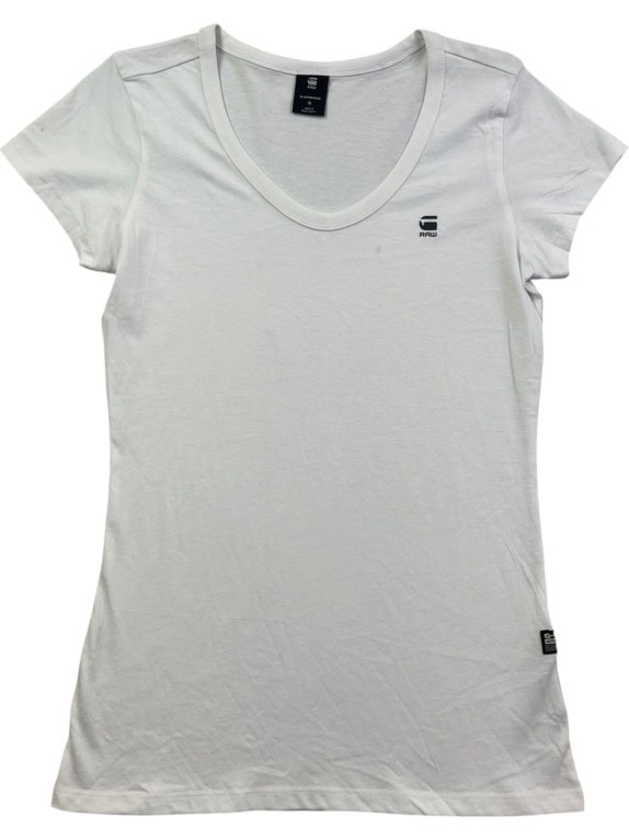 G STAR RAW V NECK T SHIRT MINIMAL ΛΕΥΚΟ ΓΥΝΑΙΚΕΙΟ PRE OWNED S