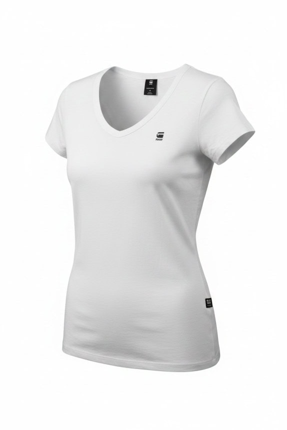G STAR RAW V NECK T SHIRT MINIMAL ΛΕΥΚΟ ΓΥΝΑΙΚΕΙΟ PRE OWNED S