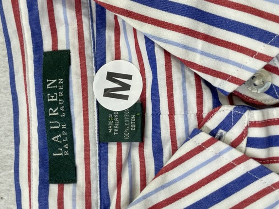 GANT LAUREN ΠΟΥΚΑΜΙΣΟ ΡΙΓΕ CLASSIC ΛΕΥΚΟ ΚΟΚΚΙΝΟ ΜΠΛΕ ΑΝΔΡΙΚΟ PRE OWNED M