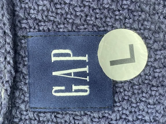 GANT MAGLIONE IN MAGLIA MINIMAL NAVY BIANCO UOMO PRE OWNED L