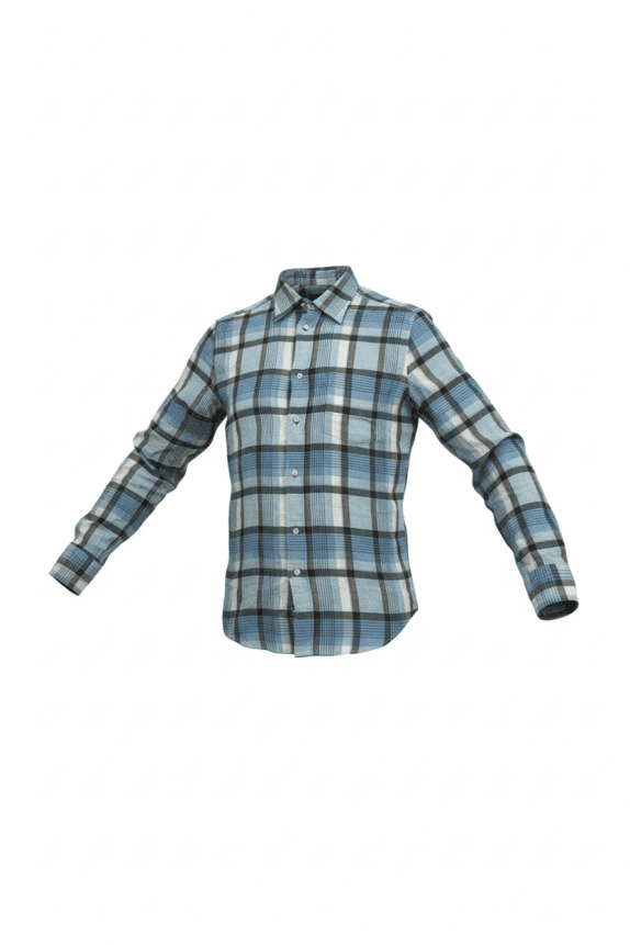 GANT Camicia Long Island in lino regular fit azzurro a quadri da uomo M