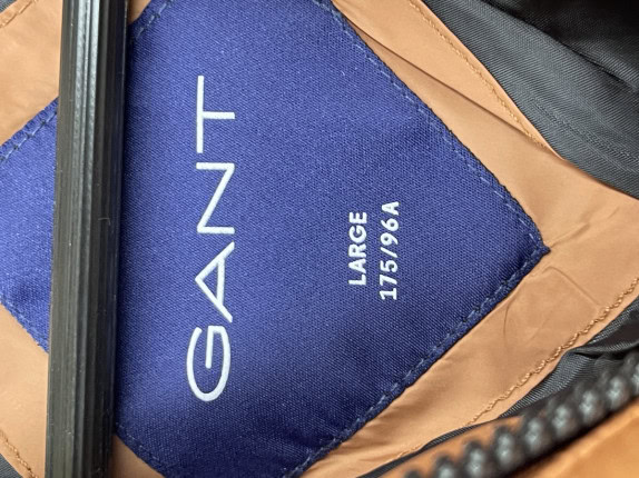 GANT PUFFER JACKET MINIMAL BROWN MEN PRE OWNED L