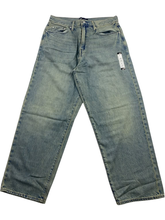 GAP DENIM JEANS STRAIGHT VINTAGE WASH LOGO MEN'S L