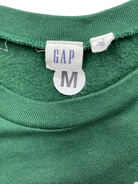 GAP CREWNECK SWEATSHIRT PRINTED LOGO DARK GREEN WOMENS M