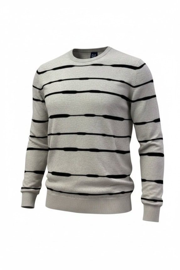GAP ΠΛΕΚΤΟ ΠΟΥΛΟΒΕΡ ΡΙΓΕ ΓΚΡΙ ΑΝΤΡΙΚΟ PRE OWNED XXL