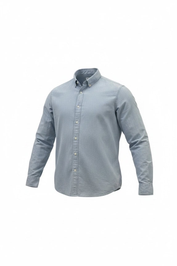 GAP CHAMBRAY SHIRT MINIMAL WASHED BLUE MEN PRE OWNED L
