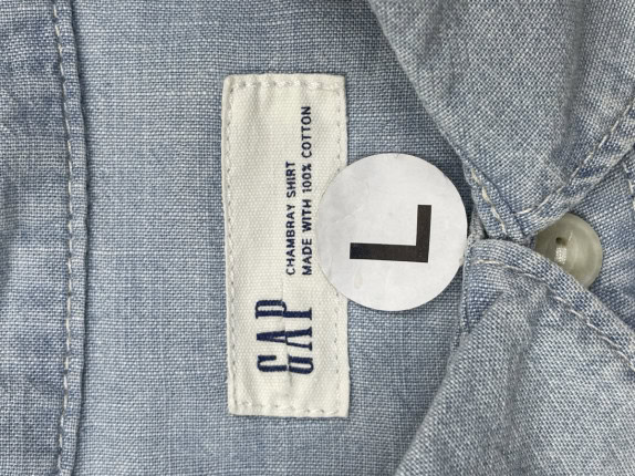 GAP CLASSIC SHIRT LIGHT BLUE MEN PRE OWNED L