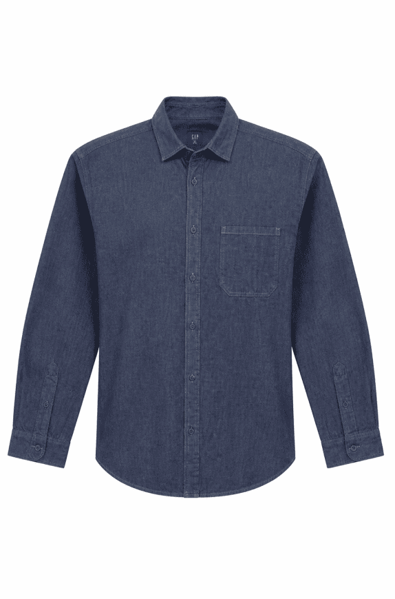 GAP DENIM SHIRT CLASSIC BLUE MEN PRE OWNED XL