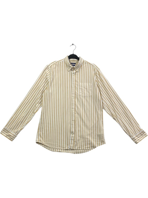 GAP ΠΟΥΚΑΜΙΣΟ SLIM FIT ΡΙΓΕ ΜΕ ΤΣΕΠΗ ΚΙΤΡΙΝΟ/ΛΕΥΚΟ ΑΝΔΡΙΚΟ L