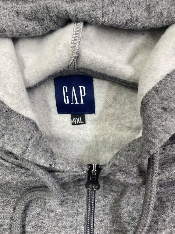 GAP ΖΑΚΕΤΑ ΜΕ ΚΟΥΚΟΥΛΑ FLEECE GREY ΑΝΔΡΙΚΗ 4XL