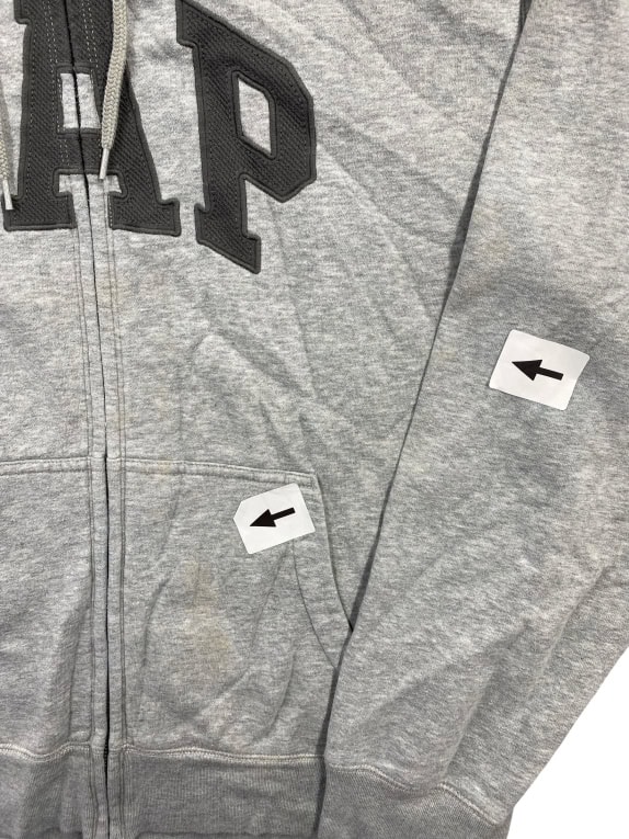 GAP Ζακέτα με Κουκούλα Vintage Λογότυπο Γκρι Ανδρική XL