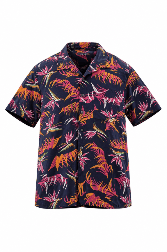 GEORGE ΠΟΥΚΑΜΙΣΟ HAWAIIAN PRINT NAVY ΑΝΤΡΙΚΟ PRE OWNED M