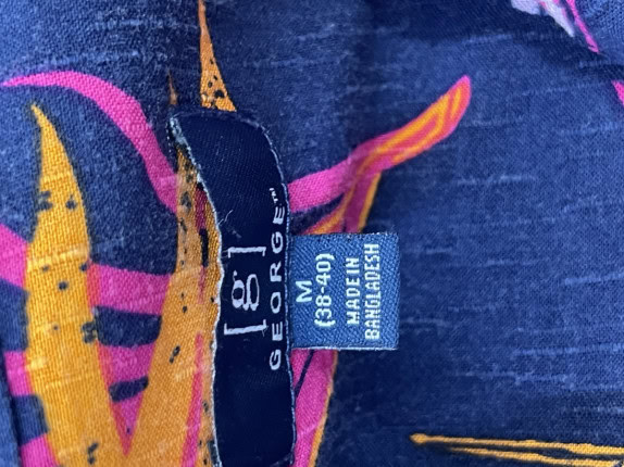 GEORGE ΠΟΥΚΑΜΙΣΟ HAWAIIAN PRINT NAVY ΑΝΤΡΙΚΟ PRE OWNED M