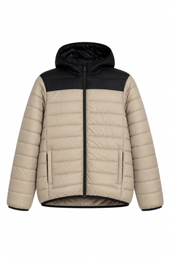 GEOGRAPHICAL NORWAY GIACCA PUFFER MINIMAL BEIGE NERO UOMO PRE OWNED S