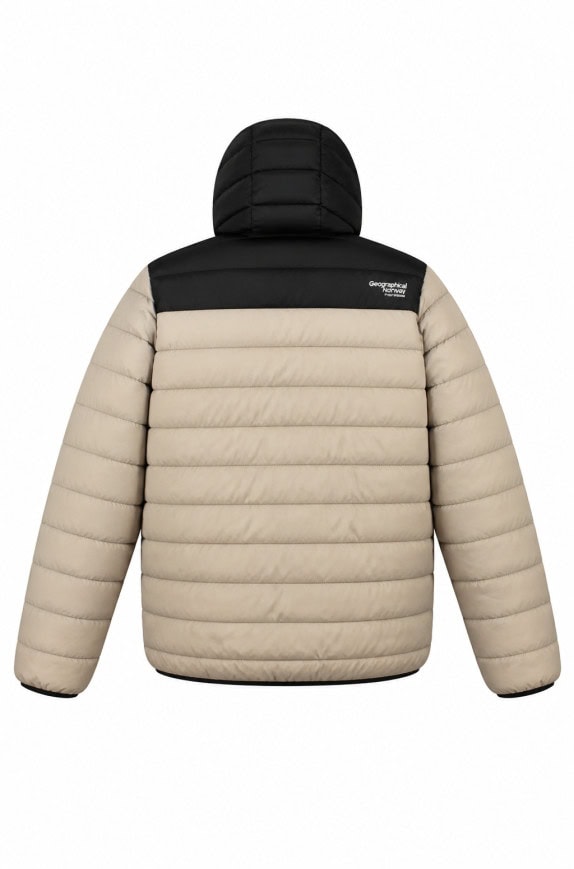 GEOGRAPHICAL NORWAY PUFFER JACKET MINIMAL BEIGE BLACK MEN PRE OWNED S