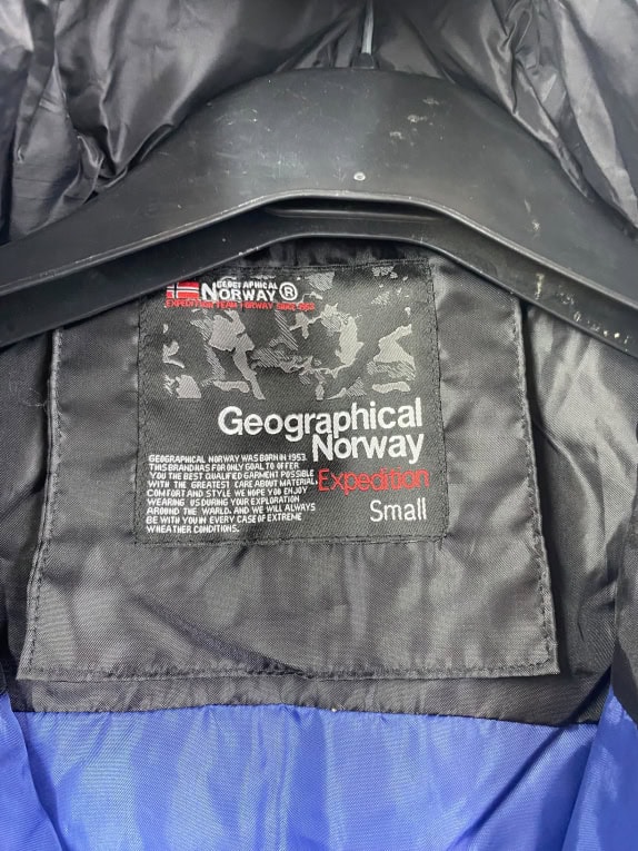 Geographical Norway Puffer Μπουφάν Expedition Λογότυπο Μπλε/Μαύρο Unisex Small