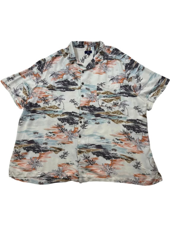 GEORGE ΠΟΥΚΑΜΙΣΟ HAWAIIAN PRINT ΑΠΑΛΟ ΜΠΕΖ ΑΝΤΡΙΚΟ PRE OWNED XL
