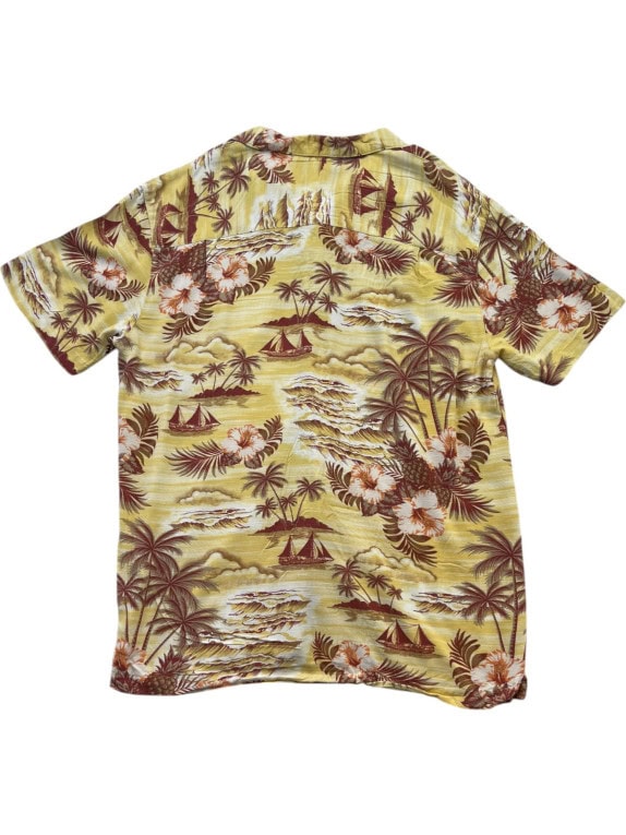 GEORGE ΠΟΥΚΑΜΙΣΟ HAWAIIAN PRINT ΚΙΤΡΙΝΟ ΑΝΤΡΙΚΟ PRE OWNED S