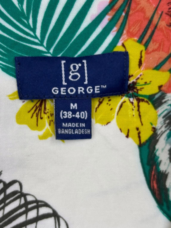 GEORGE SHIRT TROPICAL OFF WHITE MEN PRE OWNED M