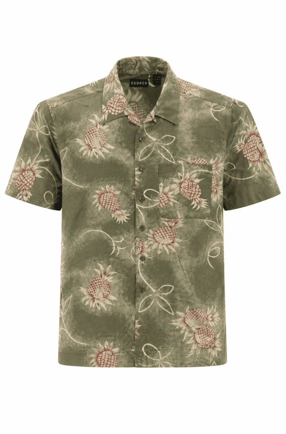GEORGE SHIRT TROPICAL OLIVE MEN PRE OWNED M