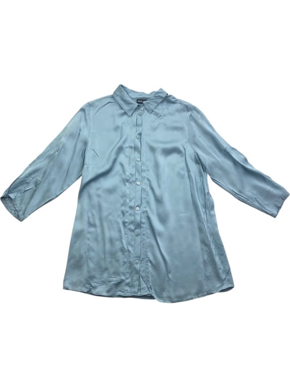 GERRY WEBER Satin Shirt Classic Solid Light Blue Women’s M