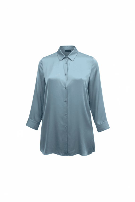 GERRY WEBER Πουκάμισο Σατέν Classic Μονόχρωμο Γαλάζιο Γυναικείο M