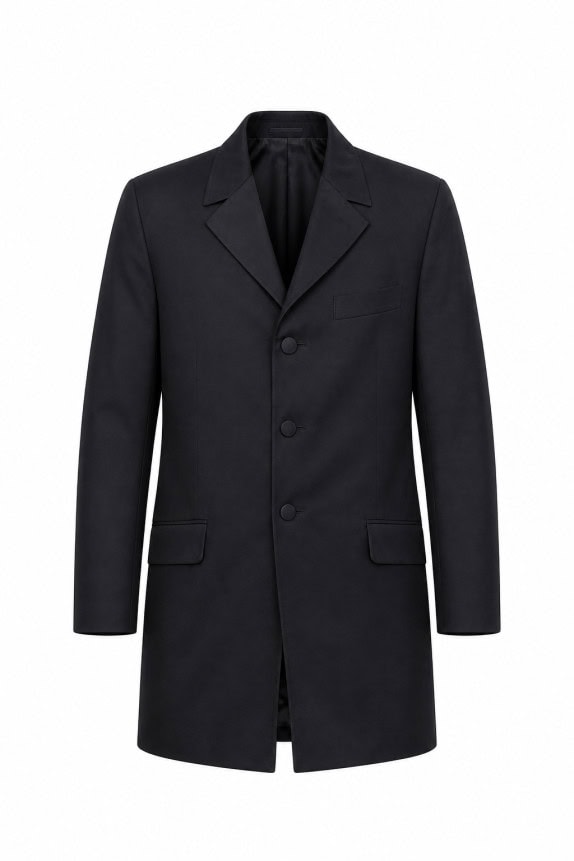 CARLO PIGNATELLI  COAT CLASSIC BLACK MEN PRE OWNED L