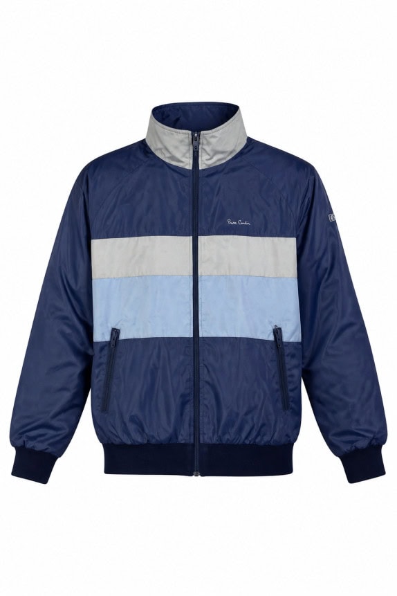 1990s PIERRE CARDIN ΜΠΟΥΦΑΝ TRACK ΜΠΛΕ ΑΝΤΡΙΚΟ PRE OWNED M