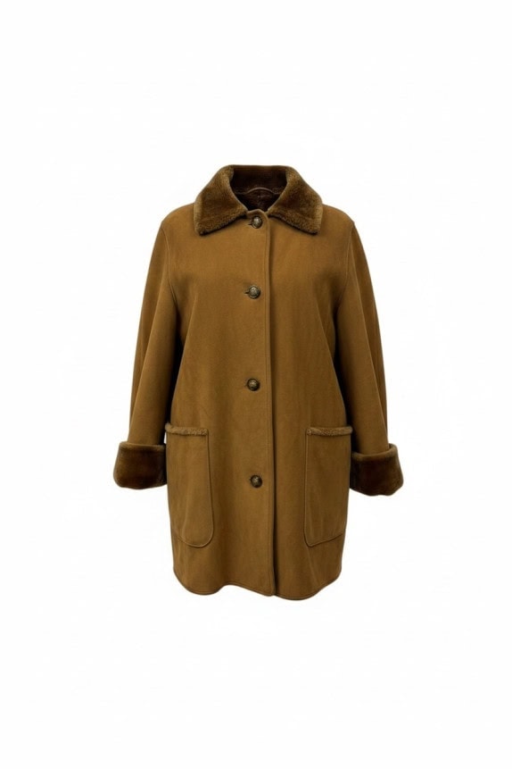 GIL BRET SHEARLING COAT VINTAGE CAMEL WOMENS PRE OWNED XL