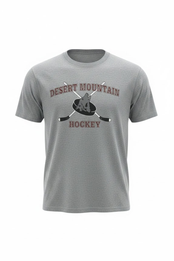 Gildan Desert Mountain Hockey T-Shirt Big Logo Γκρι Unisex M