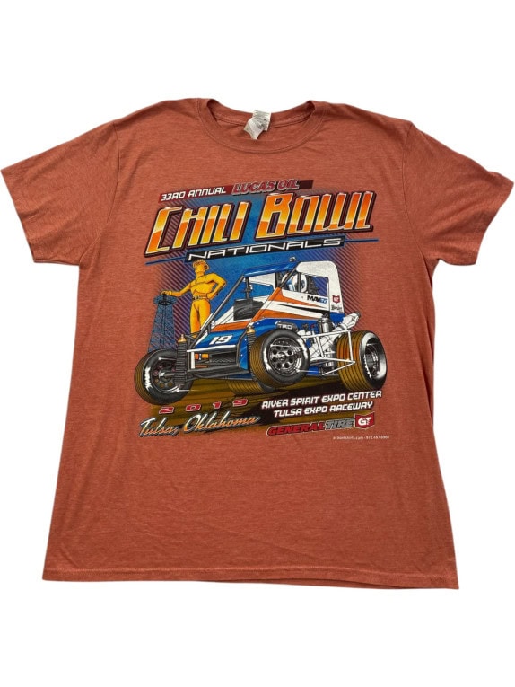 GILDAN GRAPHIC TEE RACING TERRACOTTA ΑΝΤΡΙΚΟ PRE OWNED L