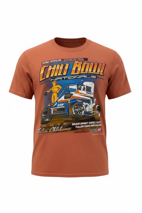 GILDAN GRAPHIC TEE RACING TERRACOTTA ΑΝΤΡΙΚΟ PRE OWNED L