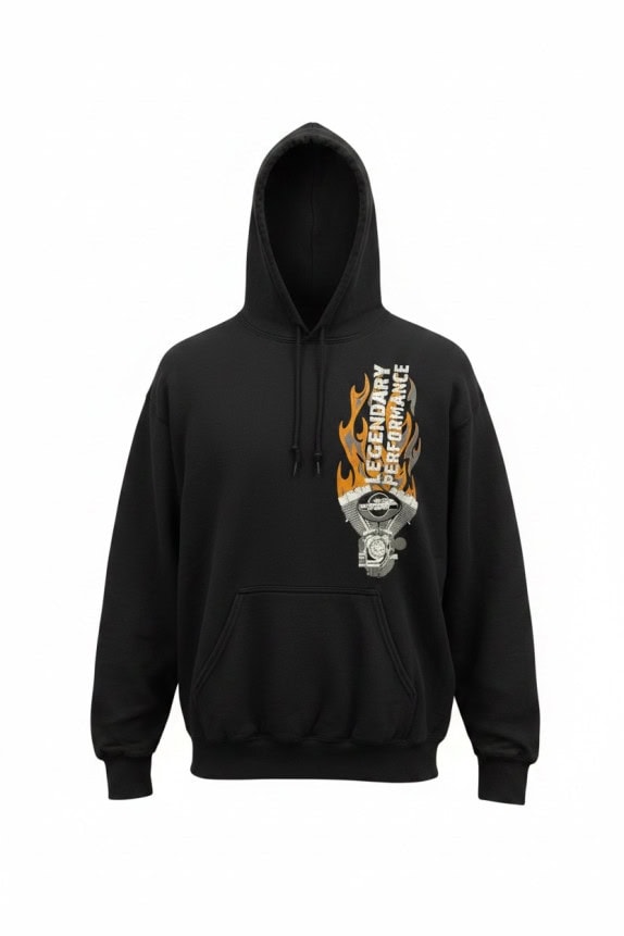 GILDAN HOODIE GRAPHIC BLACK UNISEX PRE OWNED L