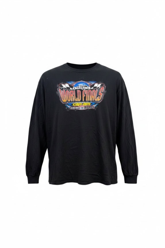 GILDAN T SHIRT MANICA LUNGA RACING GRAPHIC NERA UNISEX PRE OWNED XXL