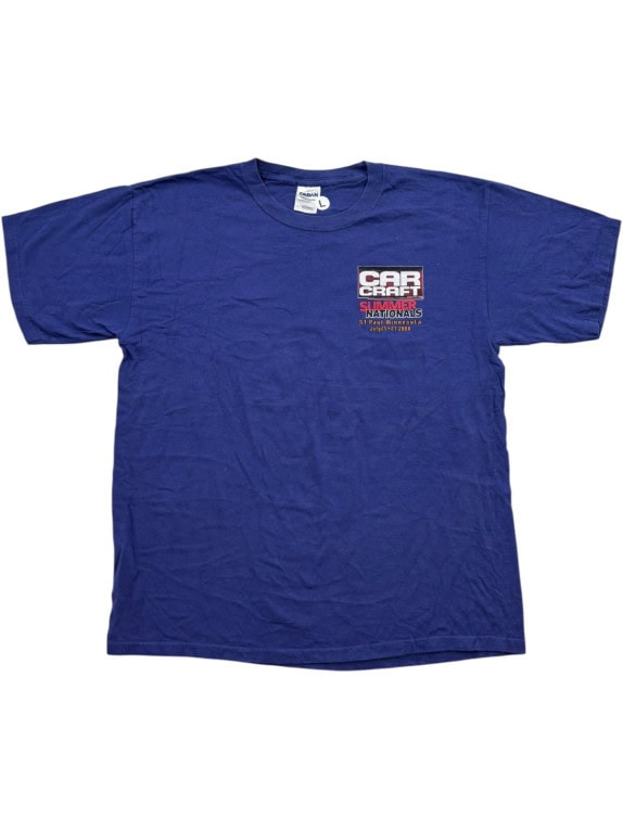 GILDAN T SHIRT GRAPHIC BLU UNISEX PRE OWNED L