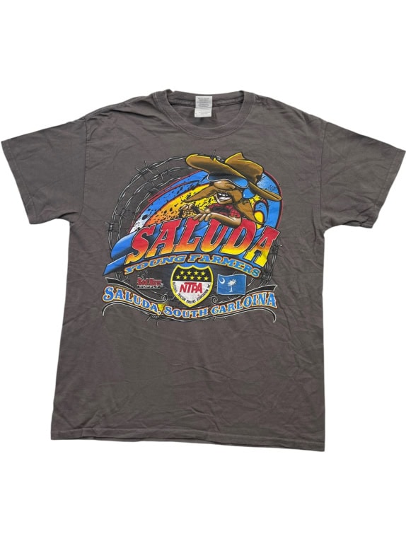 Gildan T-Shirt Saluda Young Farmers Big Logo Grey Unisex M