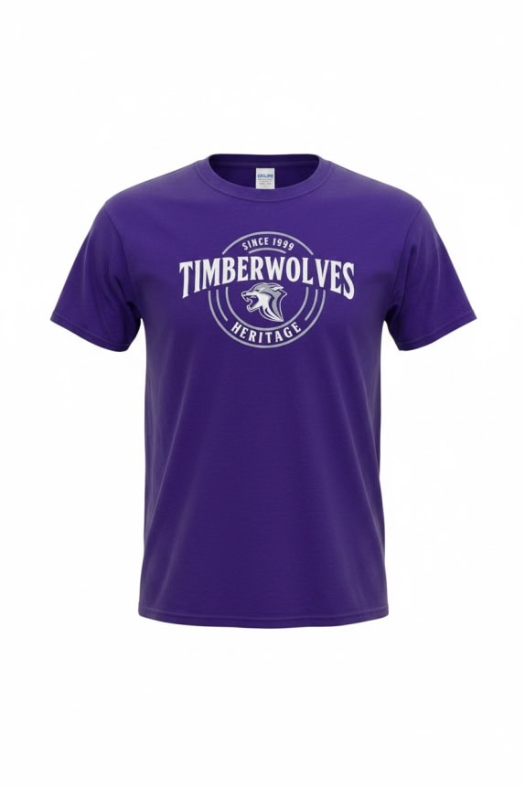 Gildan T-Shirt Timberwolves Big Logo Purple Unisex XL