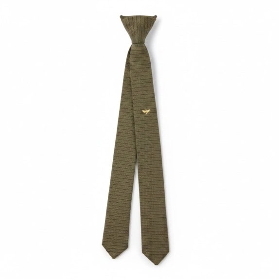 GIORGIO ARMANI KNITTED TIE MINIMAL OLIVE MENS PRE OWNED