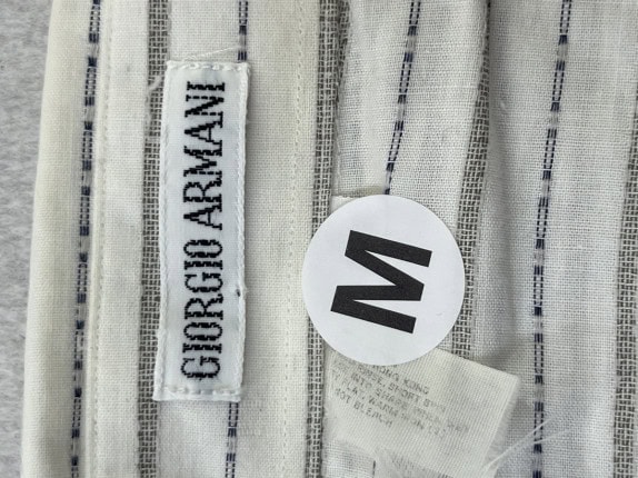 GIORGIO ARMANI SHIRT MINIMAL ECRU MEN PRE OWNED