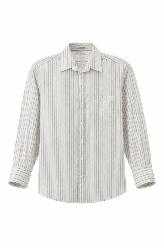 GIORGIO ARMANI ΠΟΥΚΑΜΙΣΟ ΡΙΓΕ MINIMAL ΕΚΡΟΥ ΑΝΤΡΙΚΟ PRE OWNED