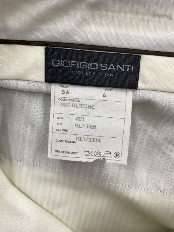 Giorgio Santi Formal Trousers Logo Dark Blue Men’s 56 (XXL)