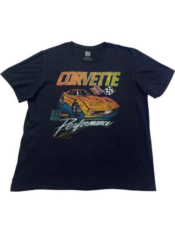 GM GRAPHIC TEE RETRO BLACK MEN PRE OWNED M