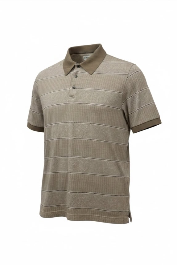 Grand Slam Polo Shirt Beige Striped Classic Fit Unisex