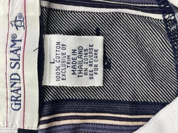 1990S GRAND SLAM POLO SHIRT STRIPED GREY MEN PRE OWNED L