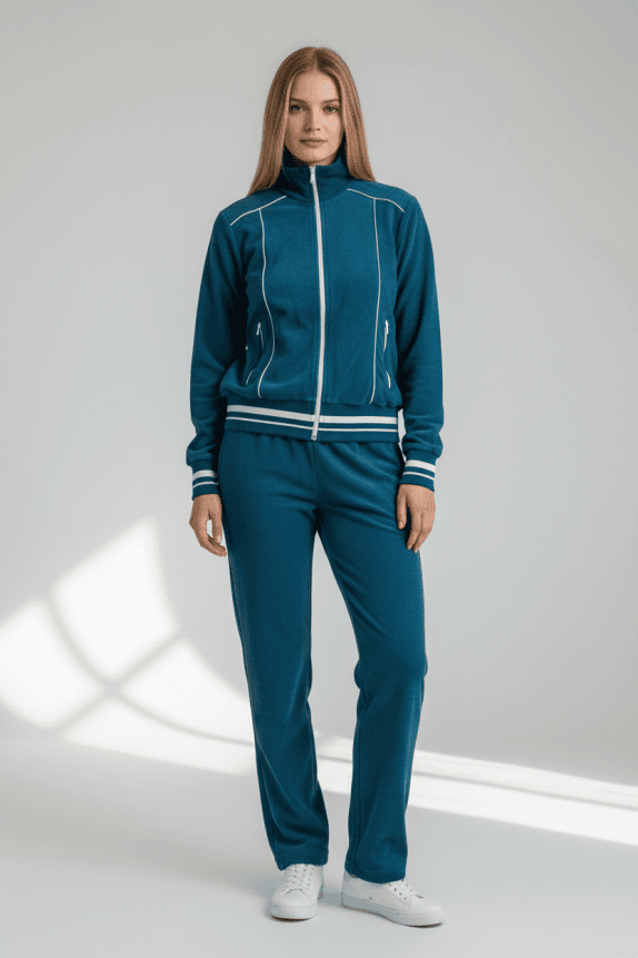 Grasshoppers Φόρμα Σετ Vintage Zip Logo Πετρόλ Μπλε Γυναικείο S