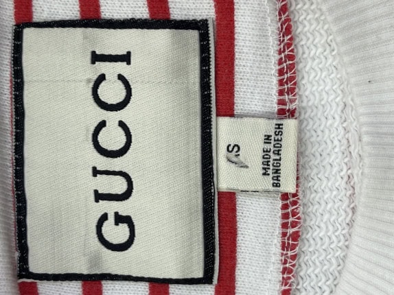 GUCCI SWEATSHIRT STRIPED RED MEN PRE OWNED