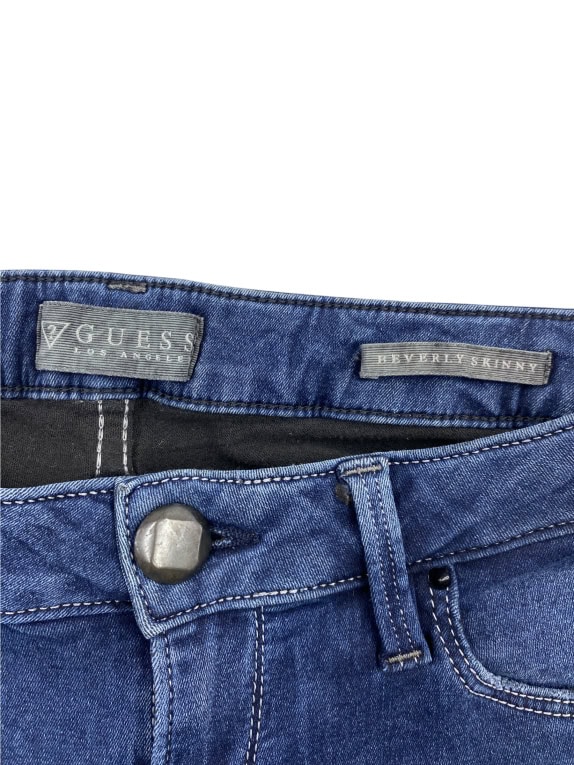 Guess Beverly Skinny Τζιν Παντελόνι Casual Logo Μπλε Γυναικείο XS