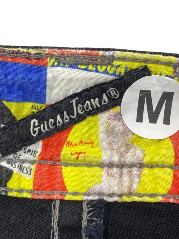 GUESS JEANS ΤΖΙΝ ΠΑΝΤΕΛΟΝΙ Y2K ΜΑΥΡΟ ΓΥΝΑΙΚΕΙΟ PRE OWNED M