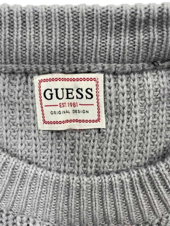 GUESS ΠΛΕΚΤΗ ΜΠΛΟΥΖΑ CHUNKY KNIT ORIGINAL DESIGN ΑΝΟΙΧΤΟ ΓΚΡΙ ΑΝΔΡΙΚΗ L